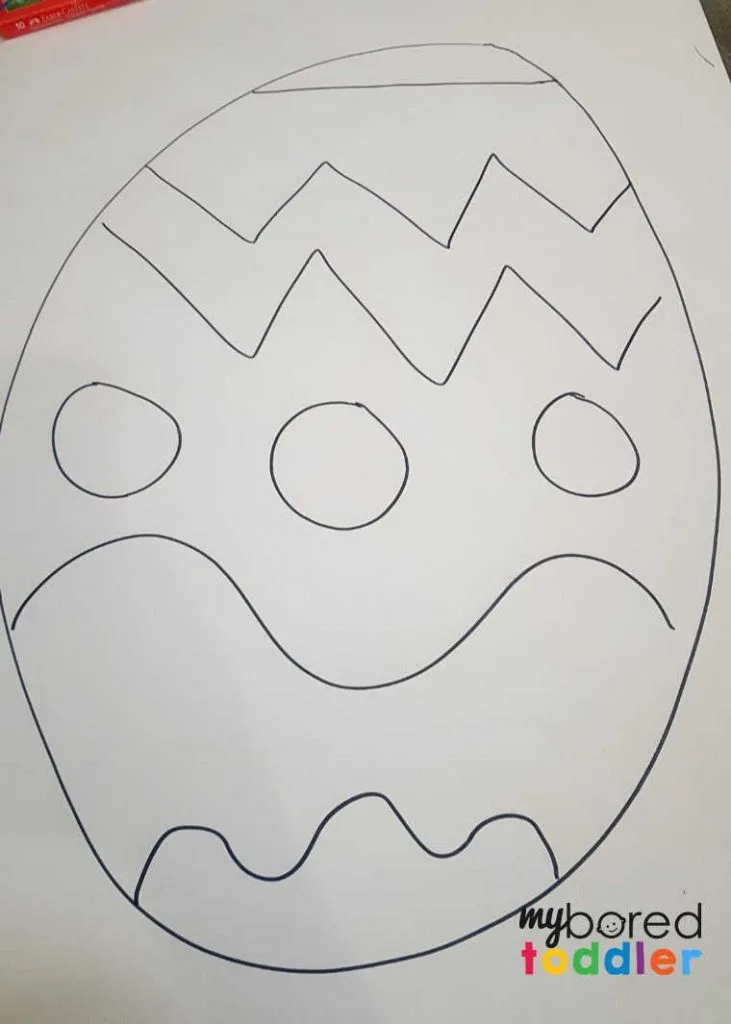 easy Easter egg collage craft for toddlers in process 1