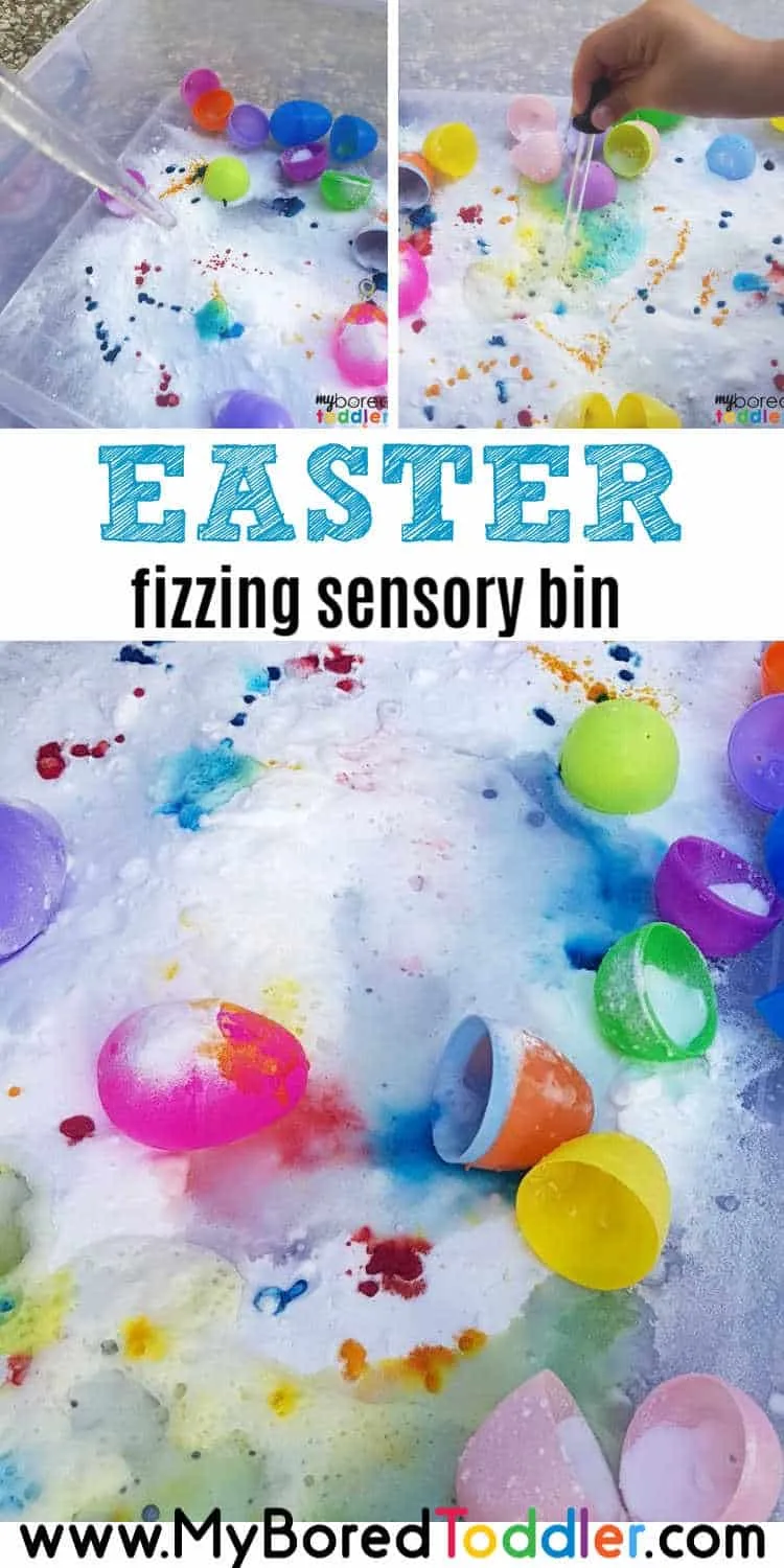 fizzing easter egg sensory bin for toddlers pinterest 2