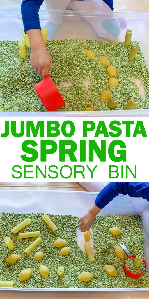 jumbo pasta spring sensory bin for toddlers image 7