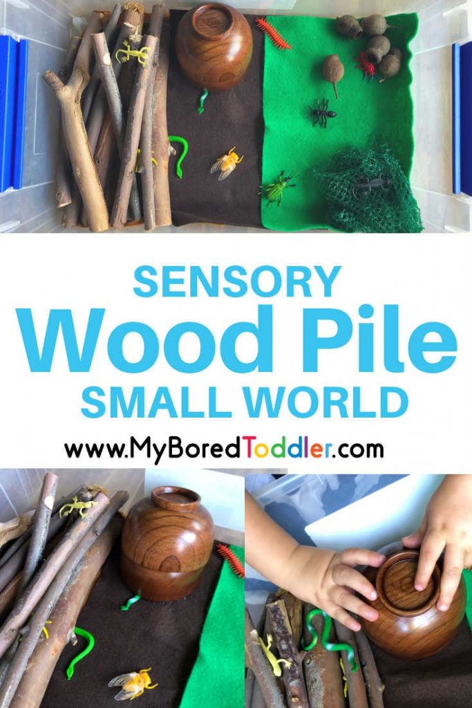 sensory wood pile small world play for toddlers pinterest