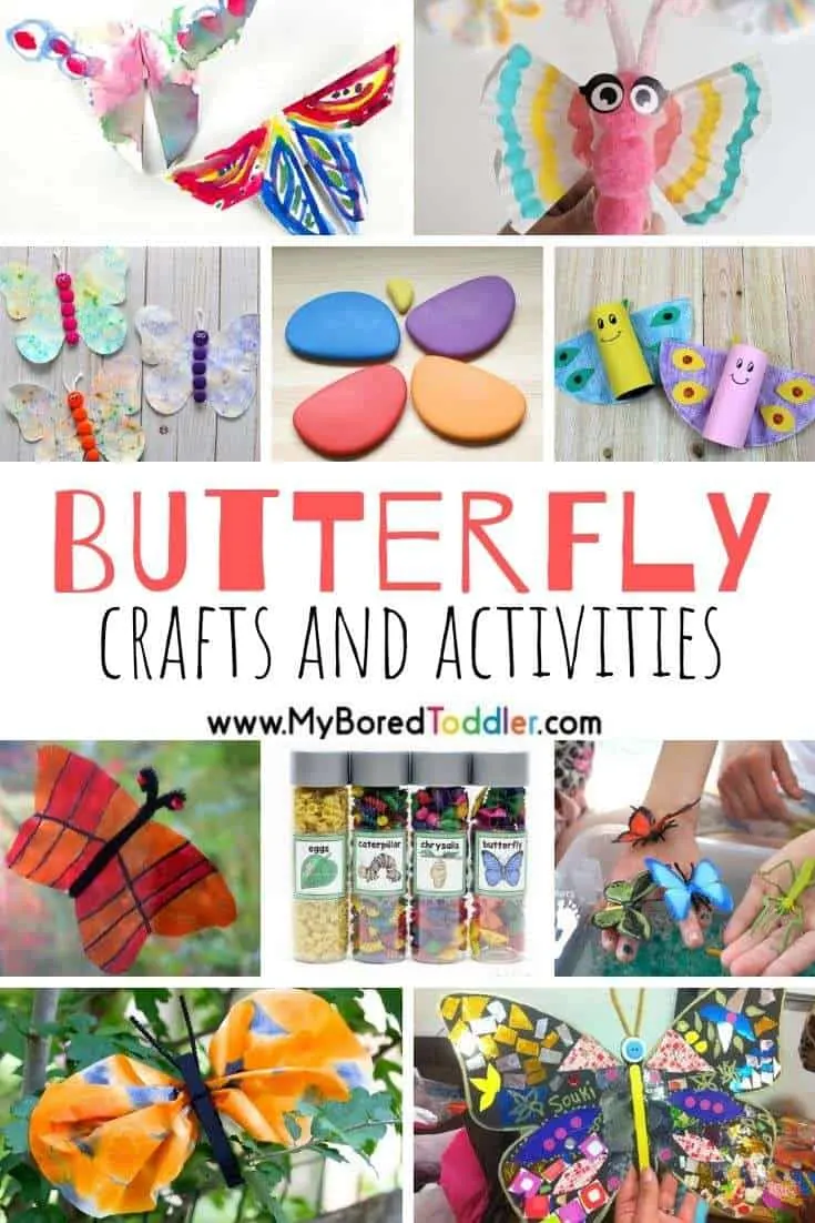 Oil pastel butterfly craft for toddlers - My Bored Toddler