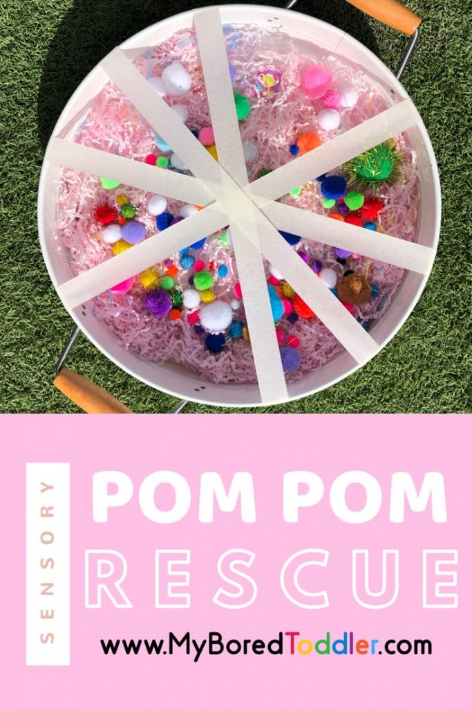 pom pom rescue sensory and fine motor play for toddlers 