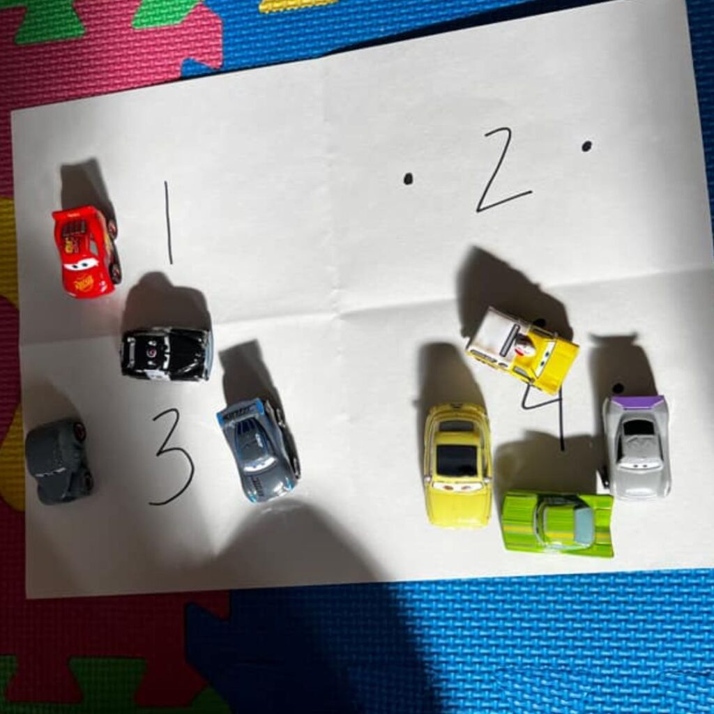 counting cars toddler activity 