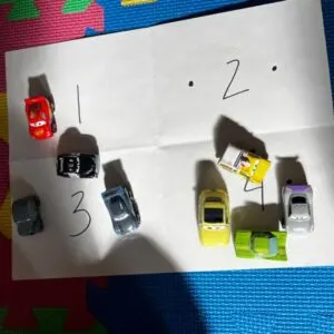 counting cars toddler activity