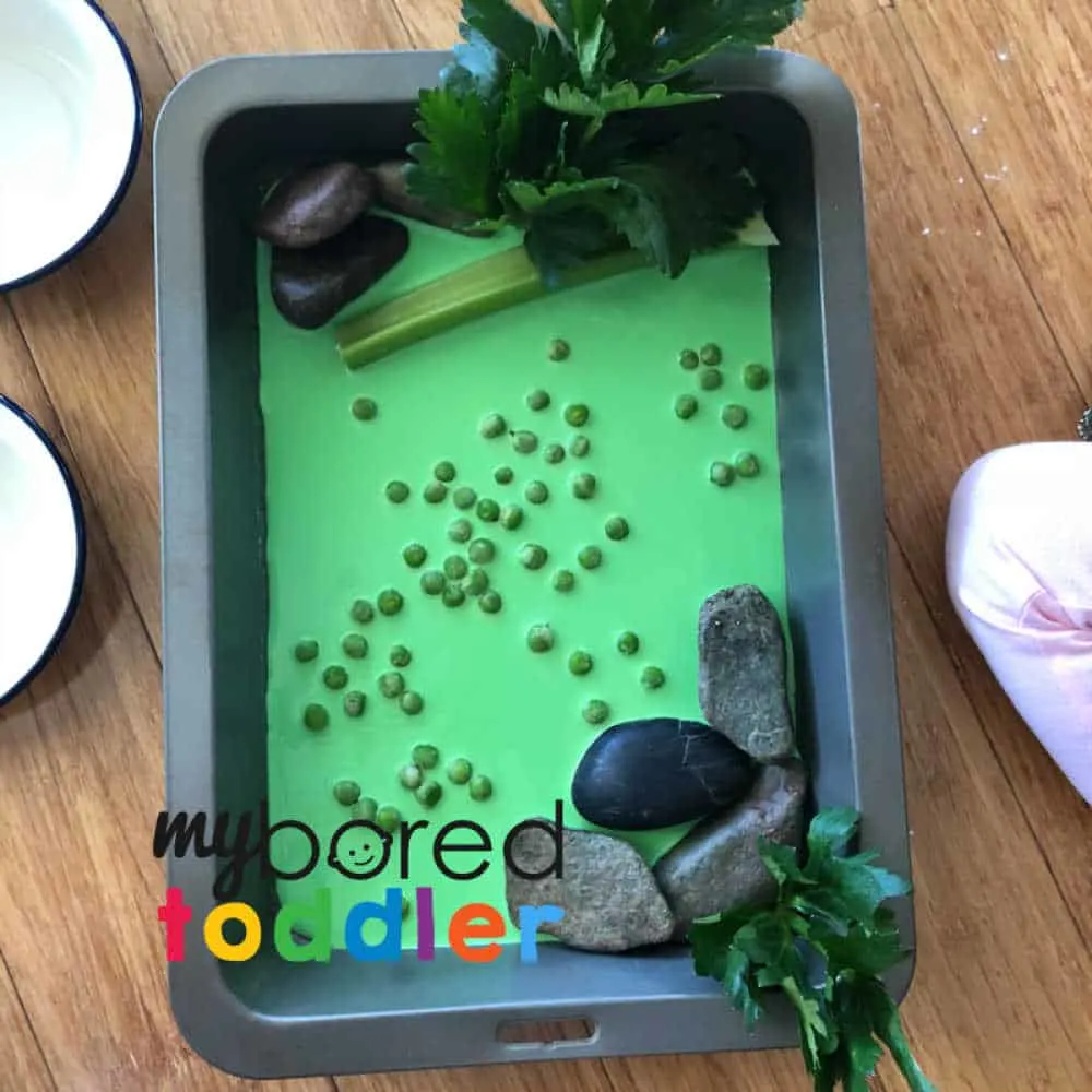 crocodile sensory bin for toddlers and preschoolers