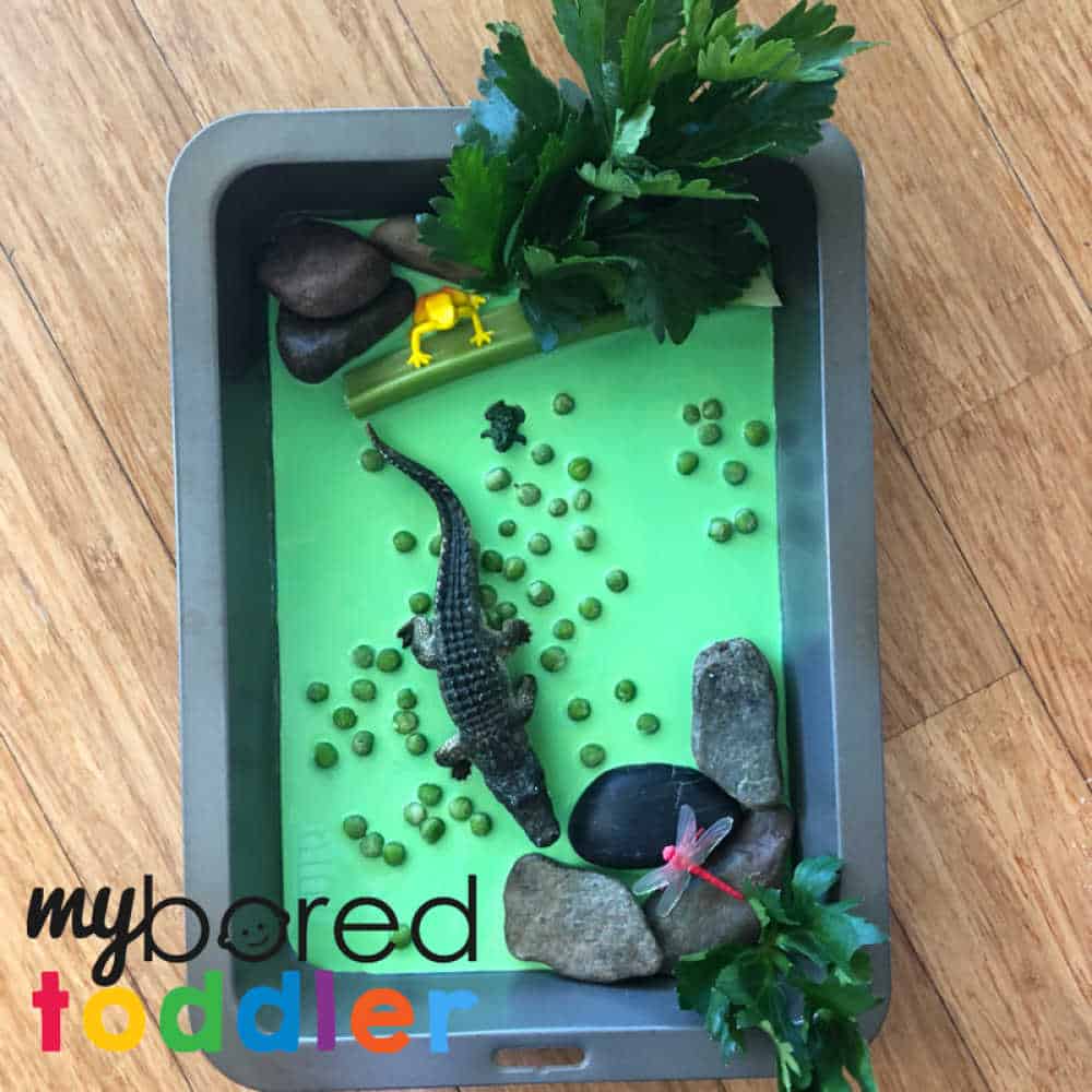 crocodile sensroy play oobleck messy play fun for toddlers