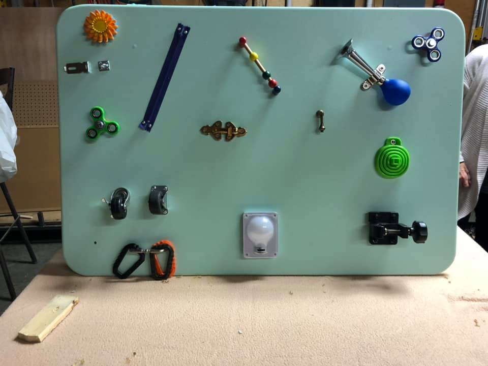 hand made busy board for kids 