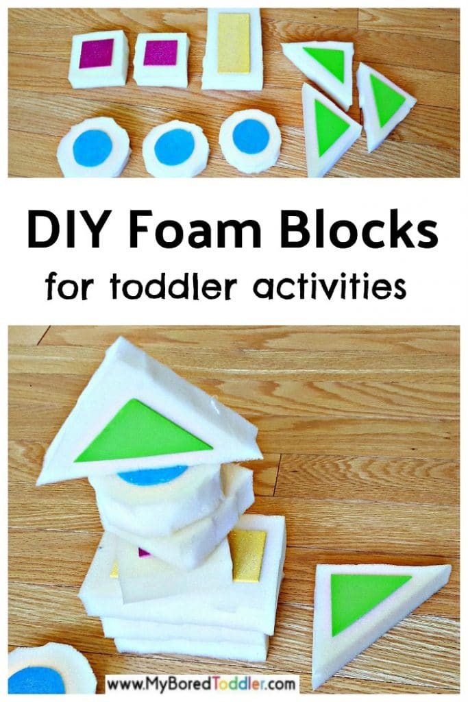 Homemade foam blocks for toddler activities