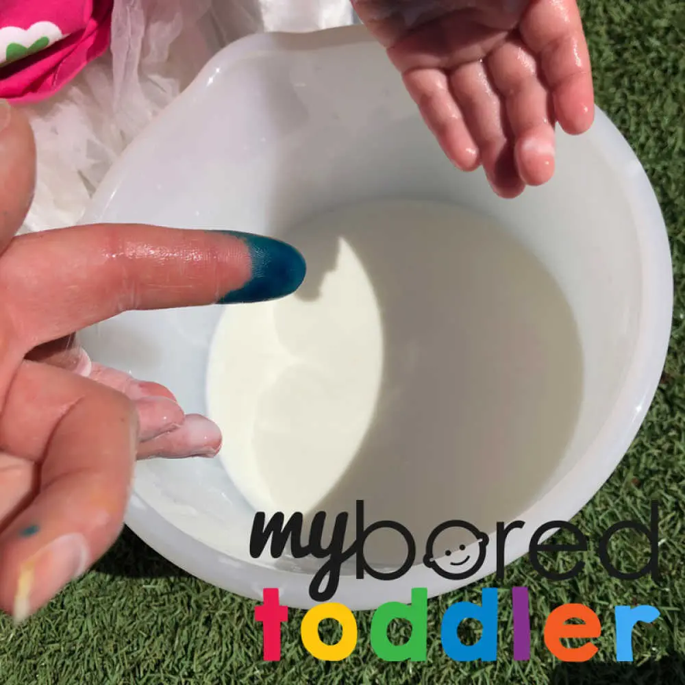 oobleck color mixing gradient fun sensory play for toddlers 4