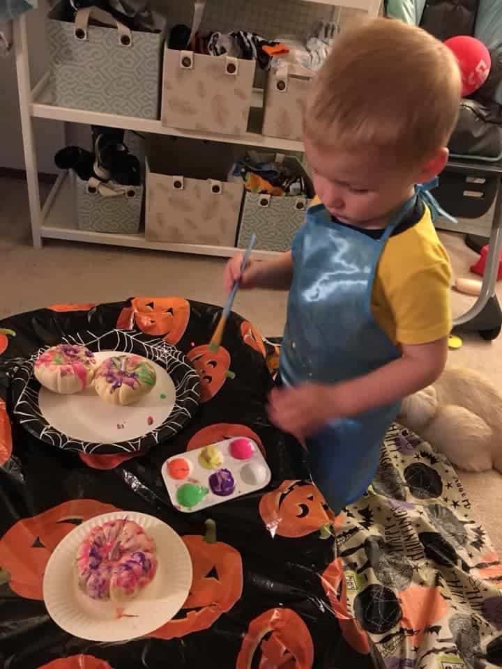 painting with pumpkins