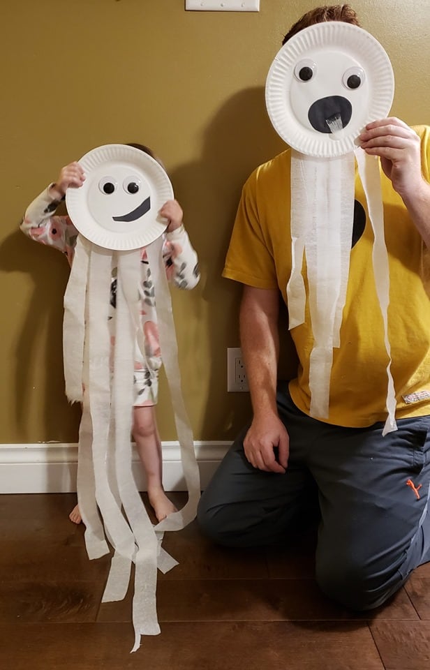 paper plate ghosts craft for toddlers 