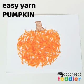 Easy Yarn Pumpkin Craft for Toddlers
