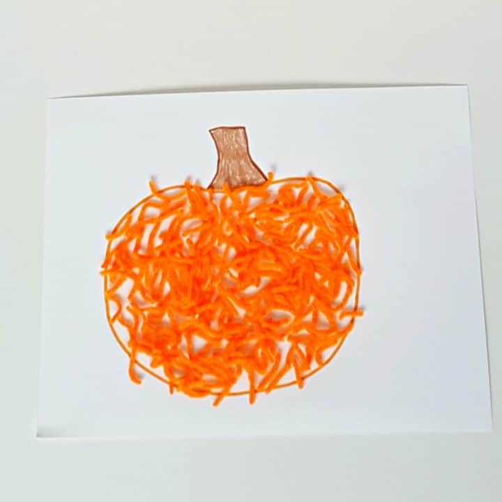 Easy Yarn Pumpkin Craft for Toddlers - My Bored Toddler