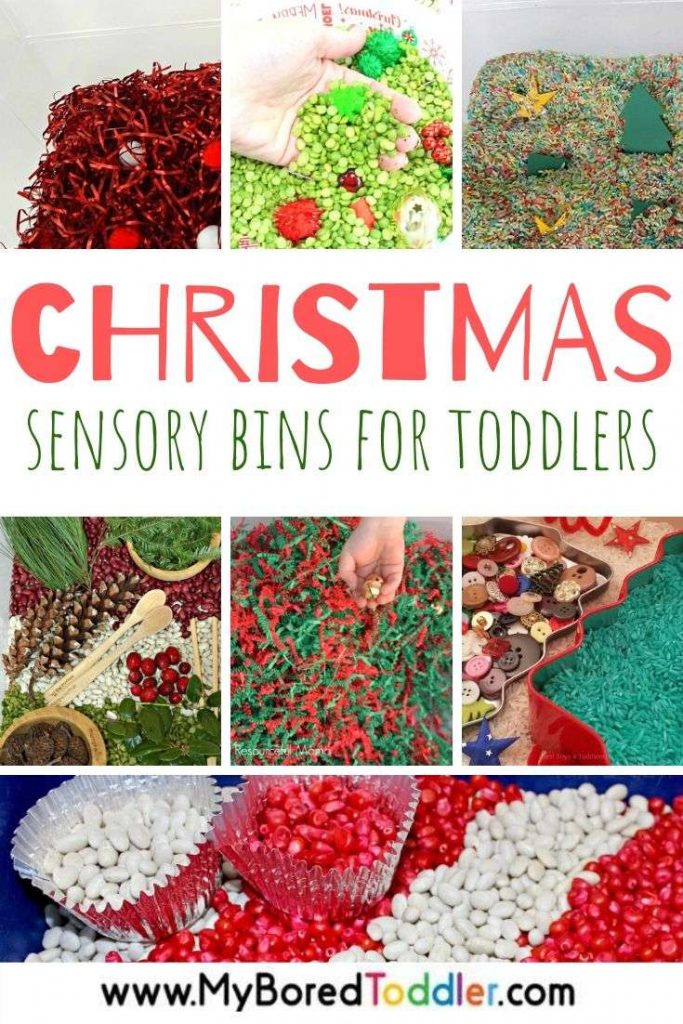 Easy Christmas Sensory Bins for Toddlers