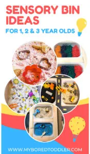 Sensory Bin Ideas for 1, 2 & 3 year olds