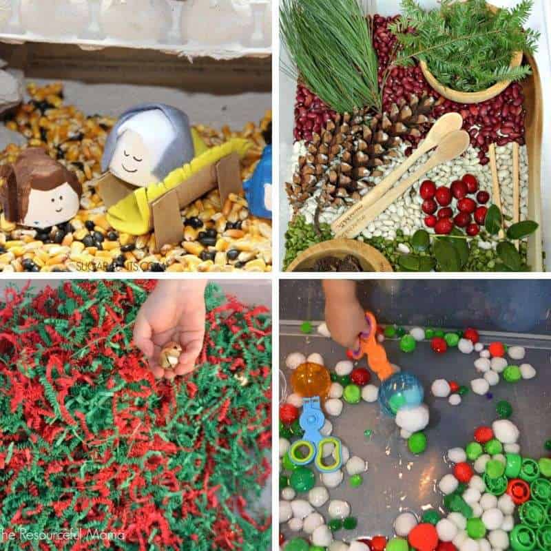 christmas sensory bins for kids