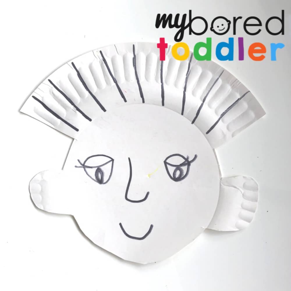 paper plate haircuts - cutting and scissor skills for toddlers and preschoolers
