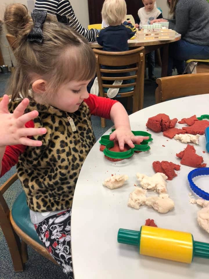 Christmas Cookie Cutter playdough for toddlers 