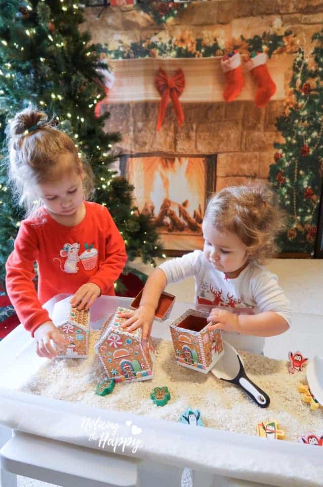 Peppermint scented rice sensory table