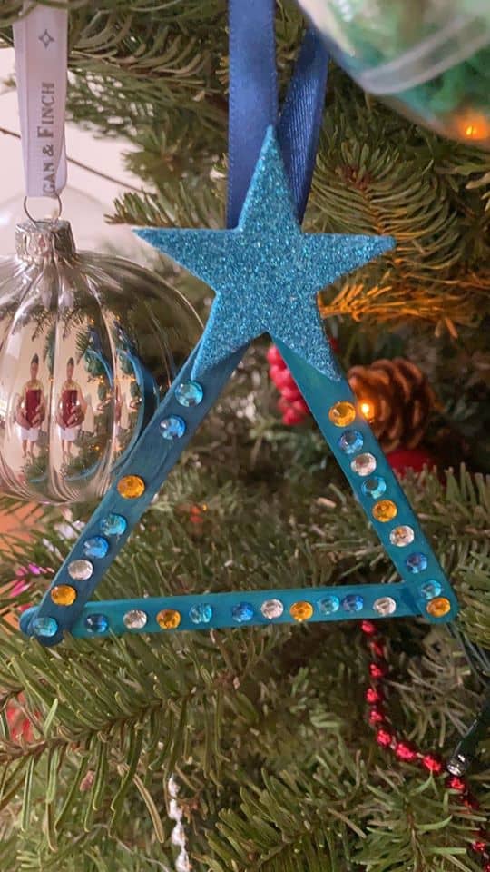 popsicle tree Christmas craft for toddler to make 