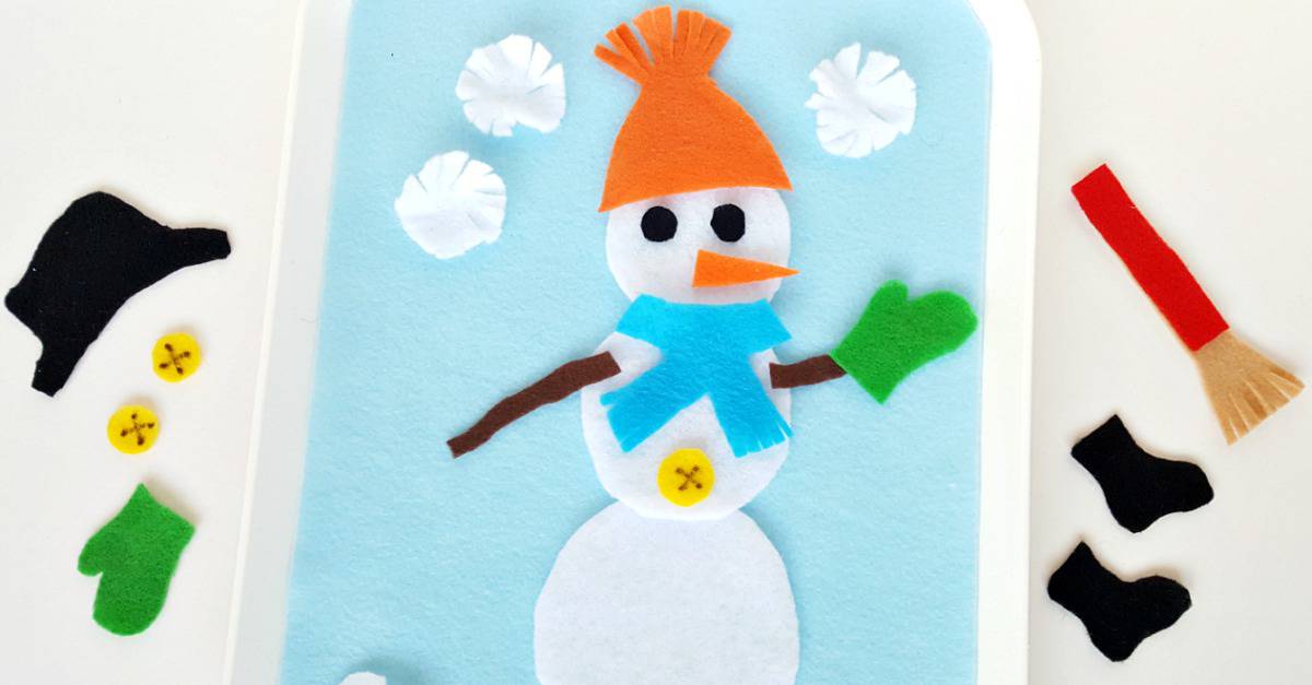 Snowman on the felt board winter theme toddler activity