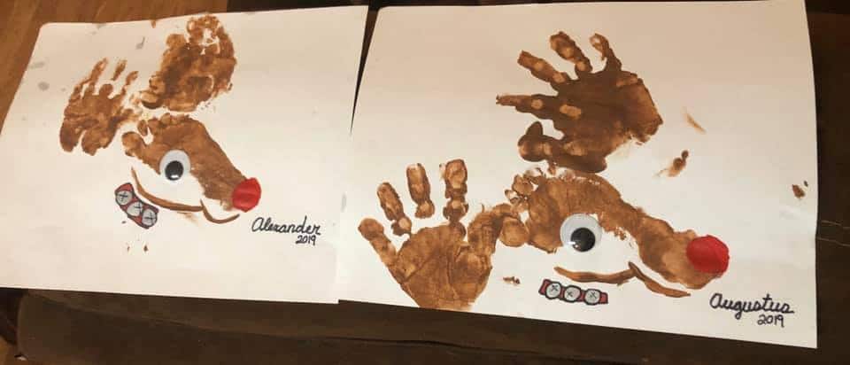 handprint and footprint rudolph paintings