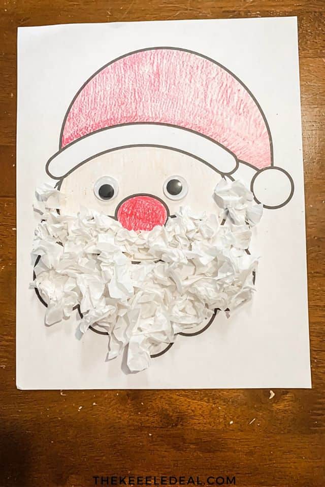 tissue paper santa for toddlers to make 
