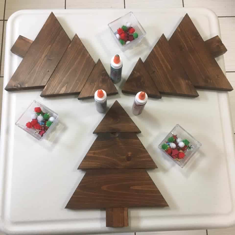 wooden christmas trees loose parts play for toddlers 