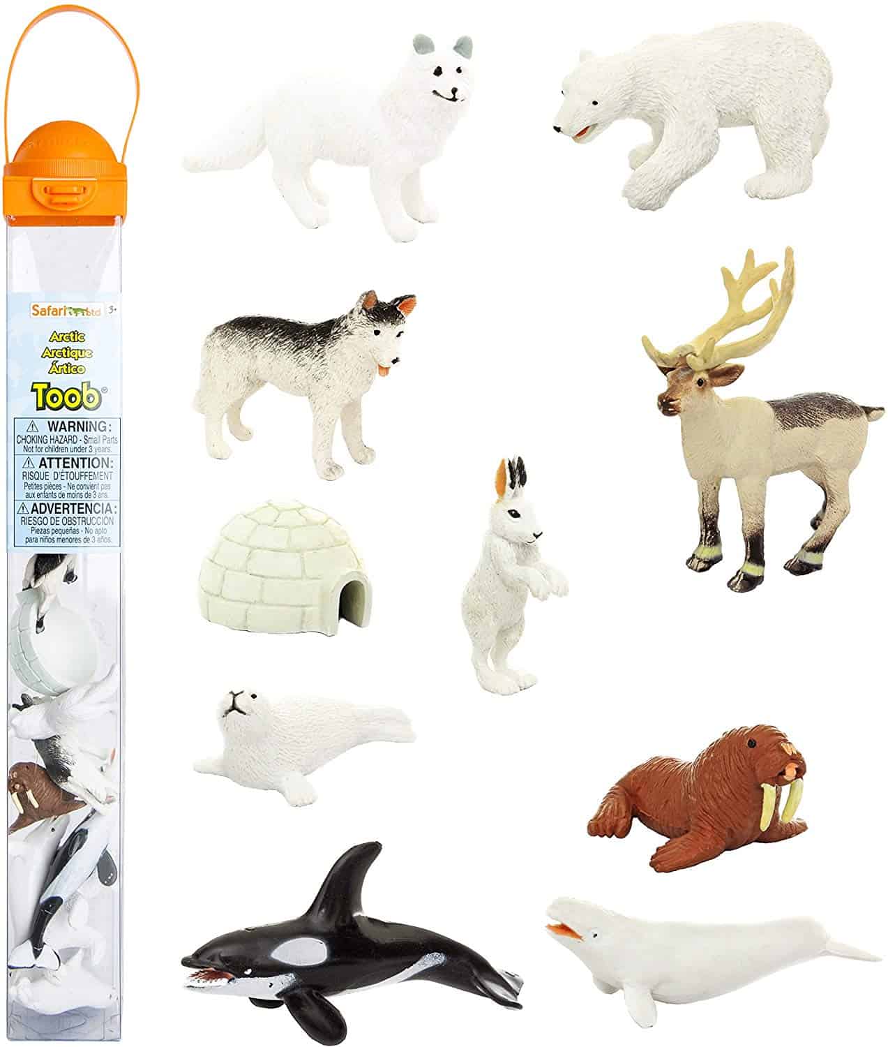 arctic animals for sensory bin play 
