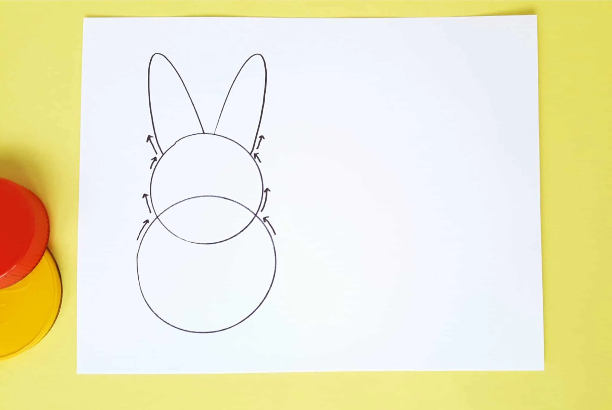 Bunny template for toddler craft