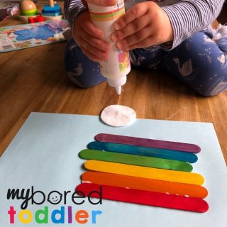 Craft Stick Rainbow - My Bored Toddler