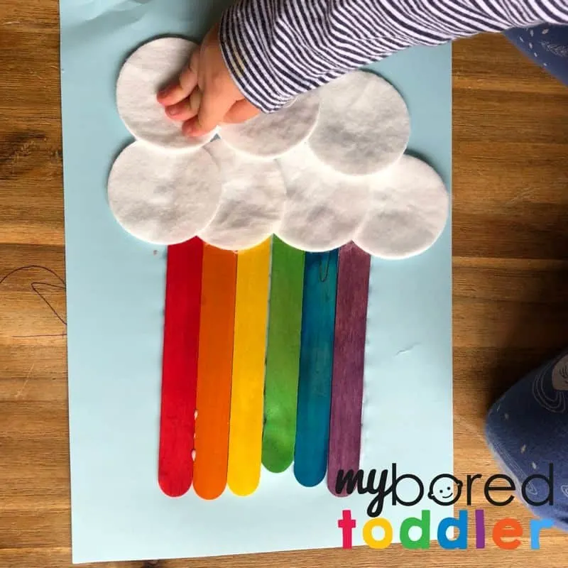 craft stick rainbow for toddlers to do at home 5