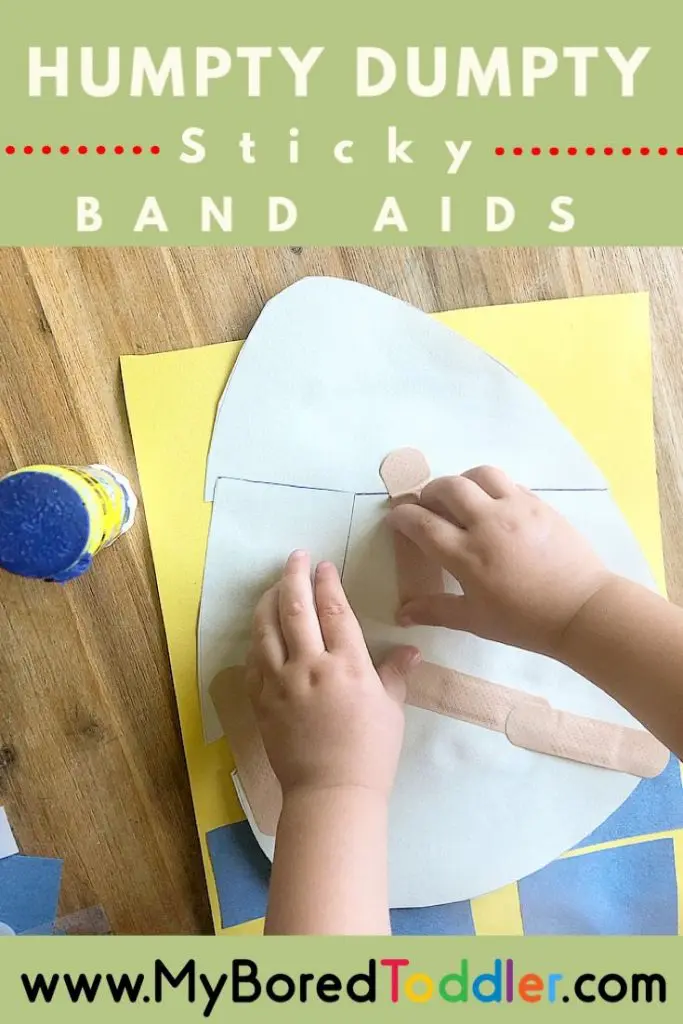 humpty sticky bandaid fine motor activity idea for toddlers pinterest
