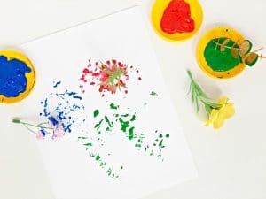 Painting with Artificial Flowers - My Bored Toddler