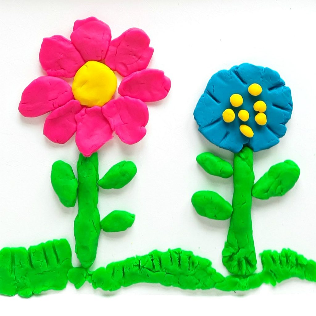 Play Dough Flowers Fine Motor Activity - My Bored Toddler