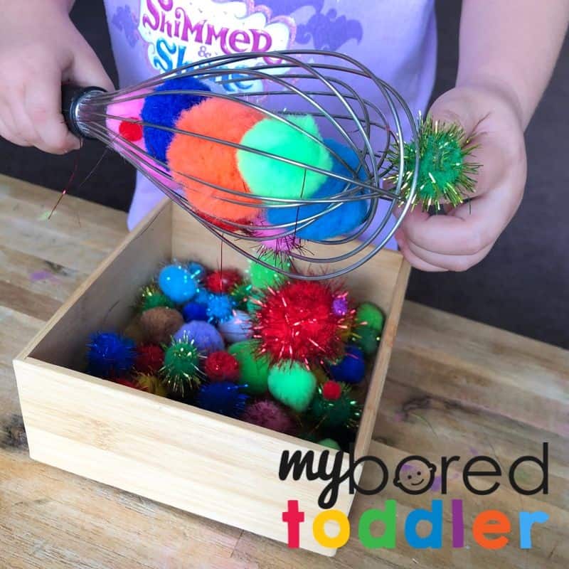 pom pom whisk toddler activity fine motor skills 4