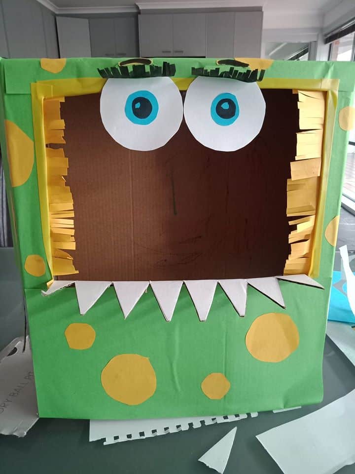 franky monster cardboard box creation 