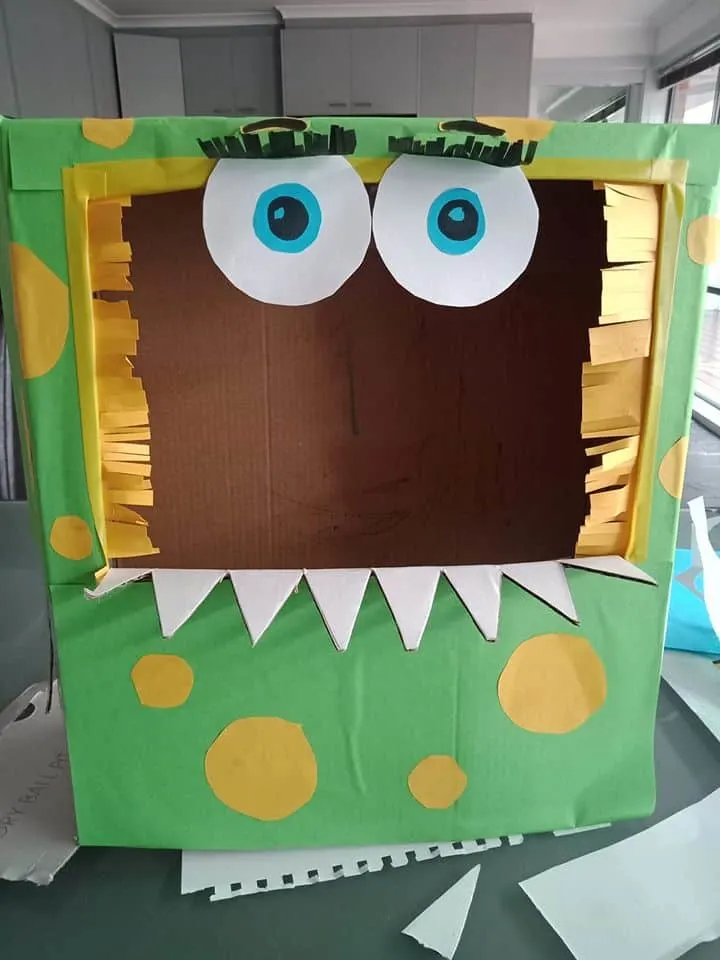 franky monster cardboard box creation 