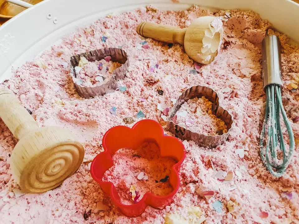 Magic cloud dough sensory play 