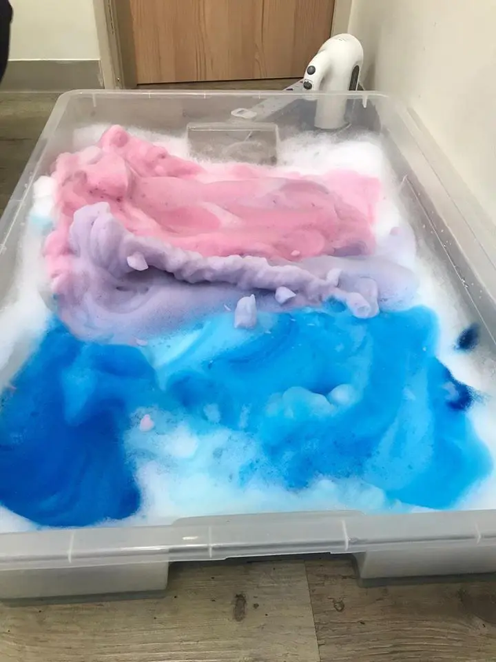 Loh foam sensory bin fun 