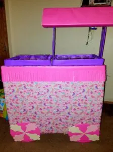 cardboard box ice cream stand