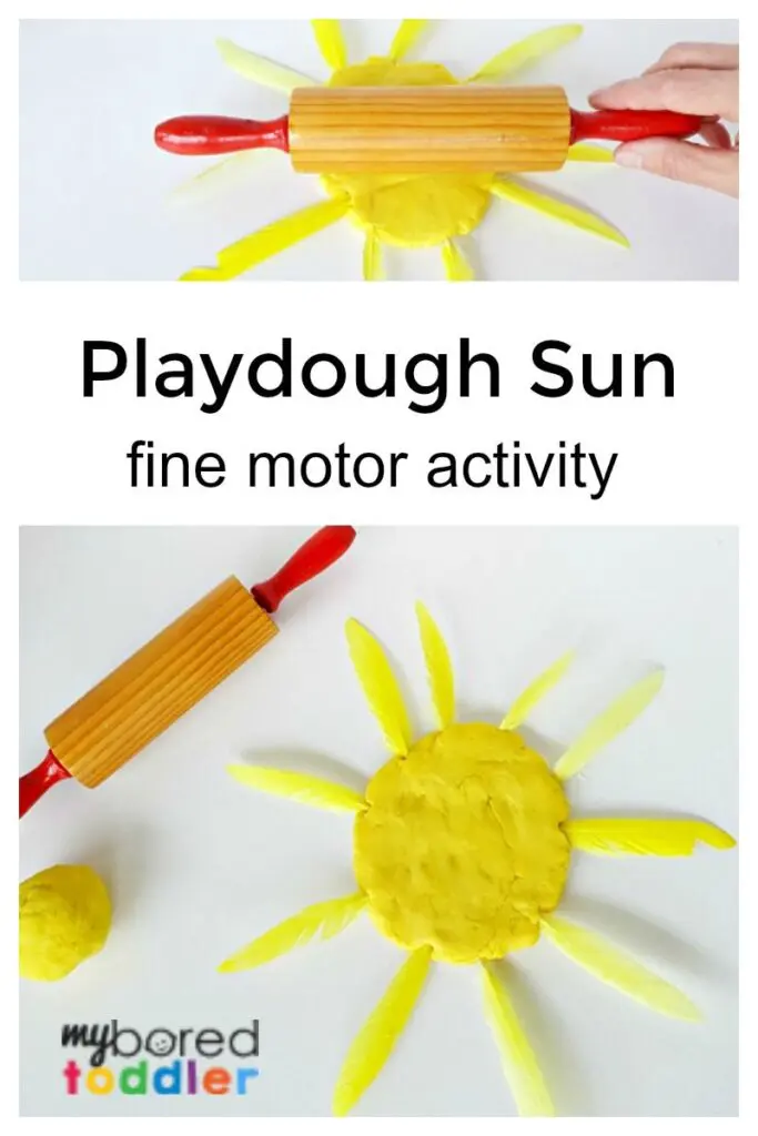 Playdough Sun Fine Motor Activity for Toddlers - My Bored Toddler