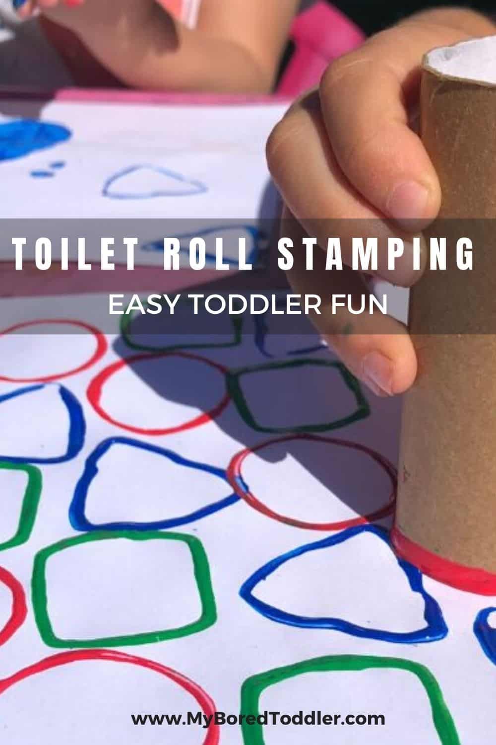 Cardboard Roll Stamping on a Big Roll of Paper Activity For Kids