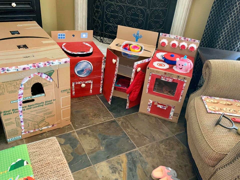 cardboard box stove washer and dryer