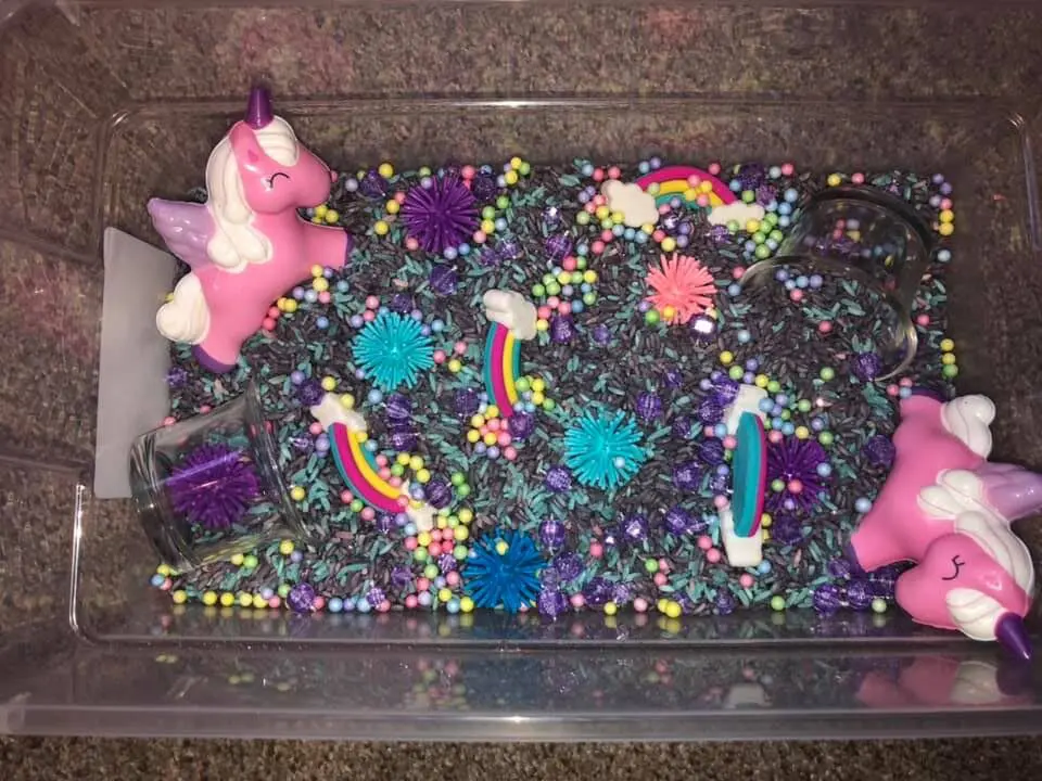 allie my little pony sensory bin idea