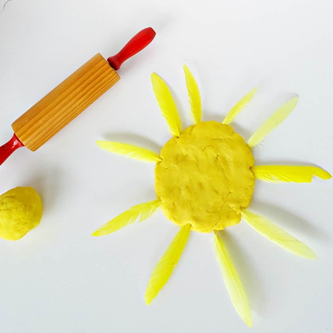 Playdough Sun Fine Motor Activity for Toddlers