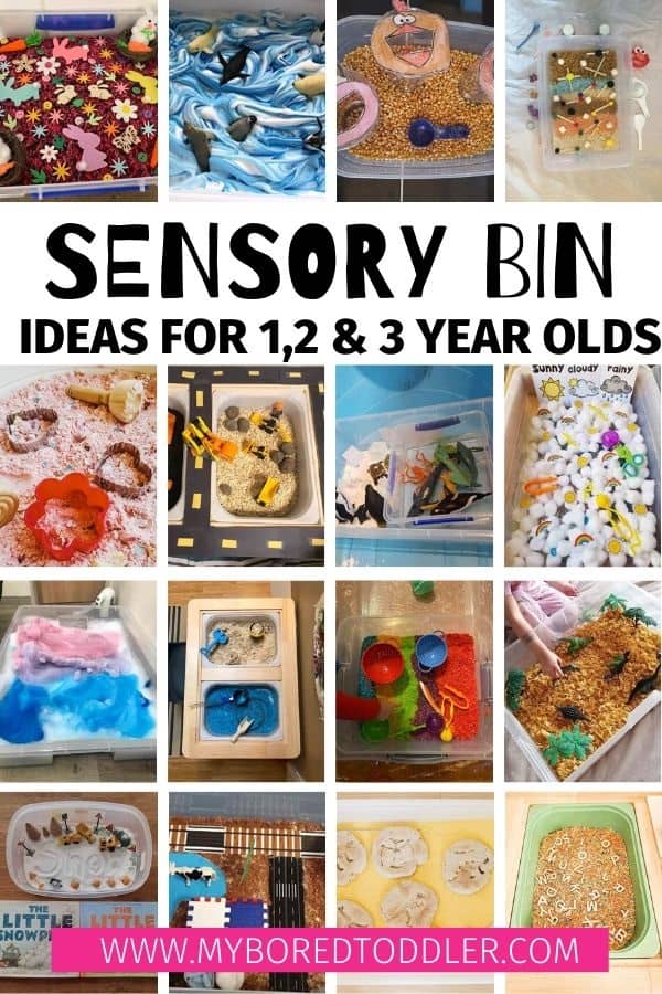 sensory bin ideas for 1 2 and 3 year olds to make at home pinterest