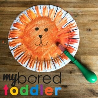 Color Blending Paper Plate Lion - My Bored Toddler