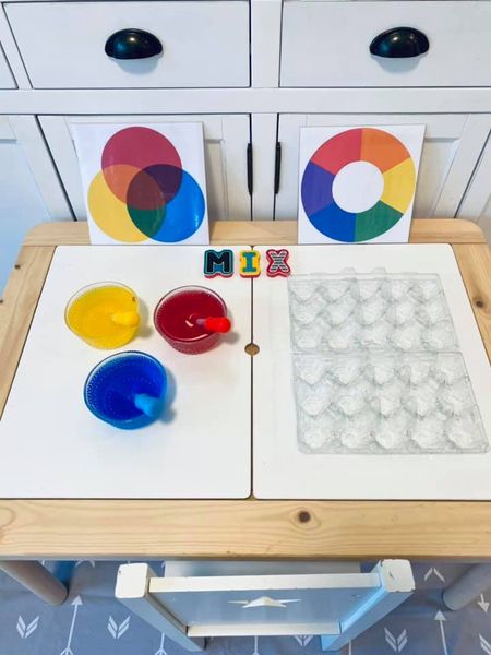 color mixing activity for toddlers water table fun 