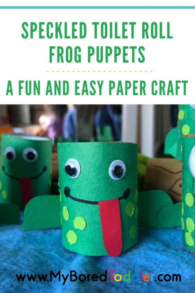 Speckled Toilet Roll Frog Puppets 